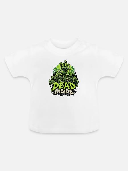 Zombie Hand Dead Inside - Baby Bio-T-Shirt mit Rundhals - Weiß