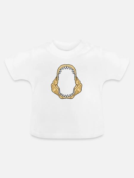 Hai-Kiefer - Baby Bio-T-Shirt mit Rundhals - Weiß