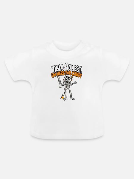 Tibia ehrlich: Skelet Candy Spruch - Baby Bio-T-Shirt mit Rundhals - Weiß