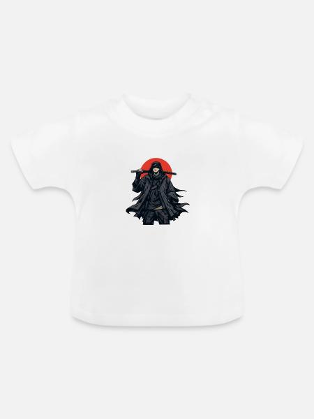 Schattendämon mit rotem Kreis - Baby Bio-T-Shirt mit Rundhals - Weiß