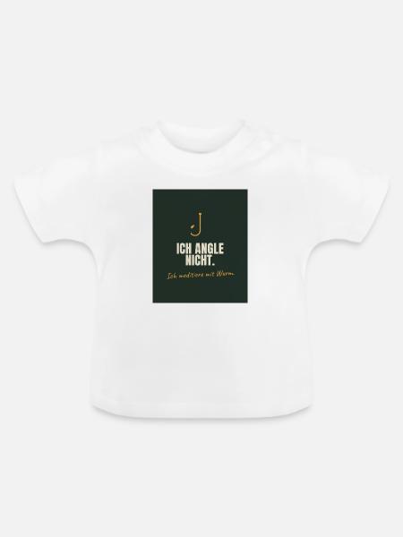 Angeln - Baby Bio-T-Shirt mit Rundhals - Weiß