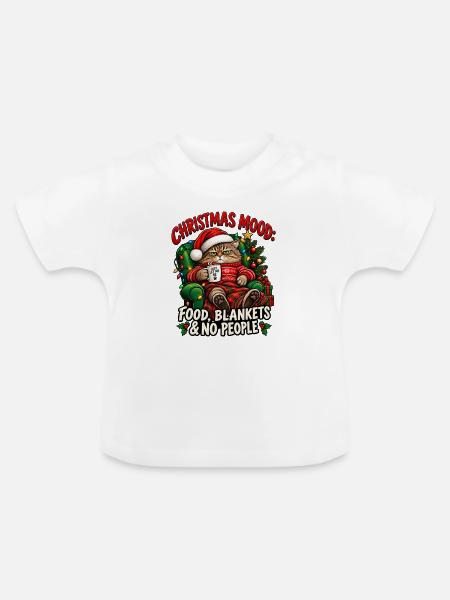 Weihnachtskatzen-Stimmung - Baby Bio-T-Shirt mit Rundhals - Weiß