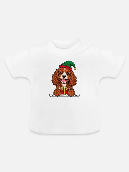 Weihnachten Cavapoo - Baby Bio-T-Shirt mit Rundhals - Weiß
