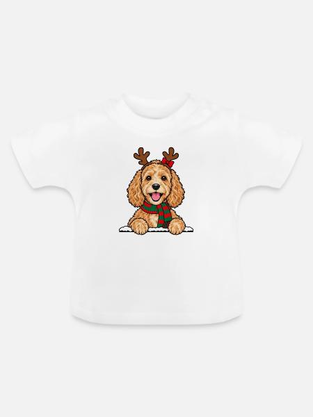 Weihnachten Cockapoo - Baby Bio-T-Shirt mit Rundhals - Weiß