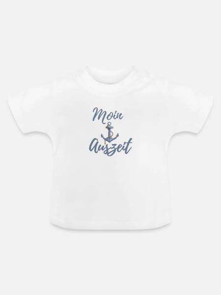Moin Auszeit - Baby Bio-T-Shirt mit Rundhals - Weiß