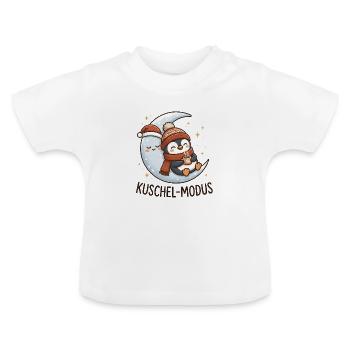 Kuschel Modus Pinguin Mond Winter Gemütlich - Baby Bio-T-Shirt mit Rundhals - Weiß - Vorne