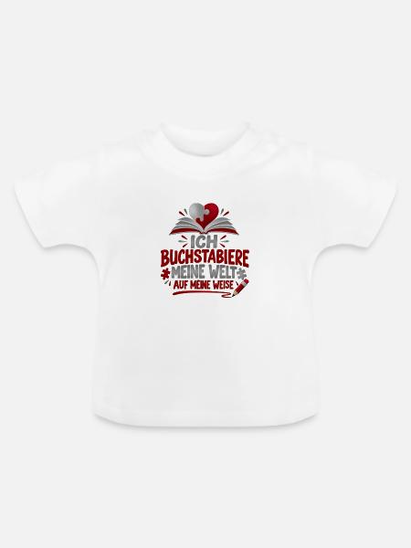 Legasthenie Legastheniker LRS Bewusstsein - Baby Bio-T-Shirt mit Rundhals - Weiß