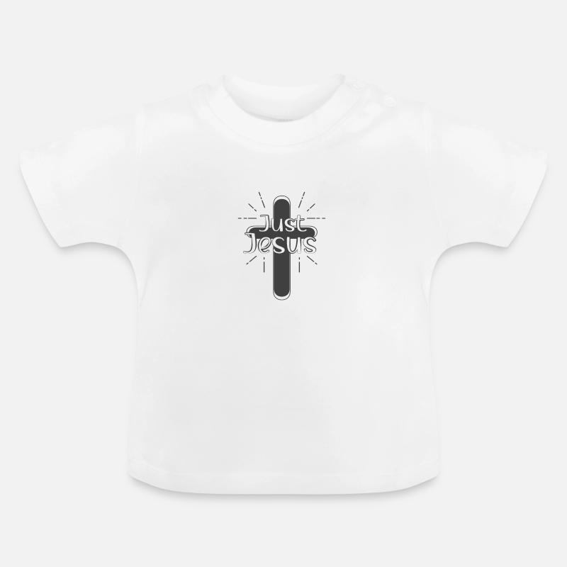 Conception chrétienne Juste Jésus avec une croix dans le - T-shirt bio col rond Bébé - blanc