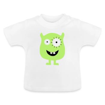 monstre - T-shirt bio col rond Bébé - blanc - Devant