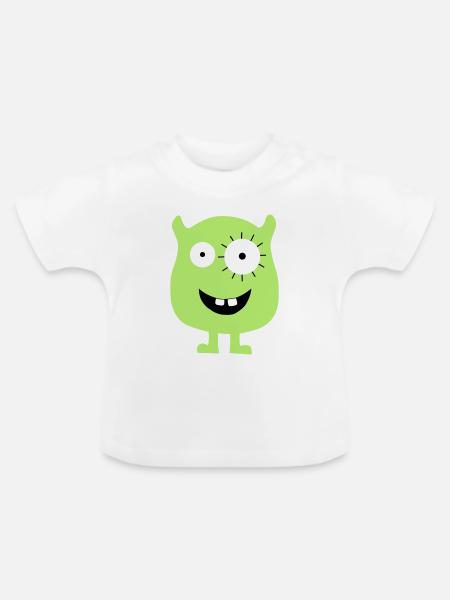 Monster - Baby Bio-T-Shirt mit Rundhals - Weiß