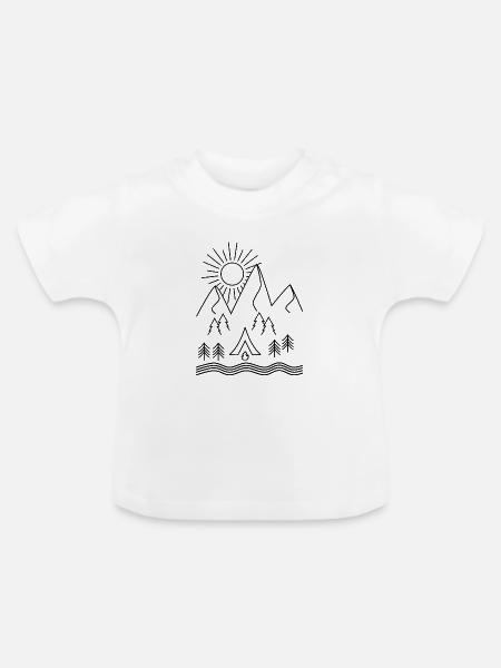 Camping - Baby Bio-T-Shirt mit Rundhals - Weiß