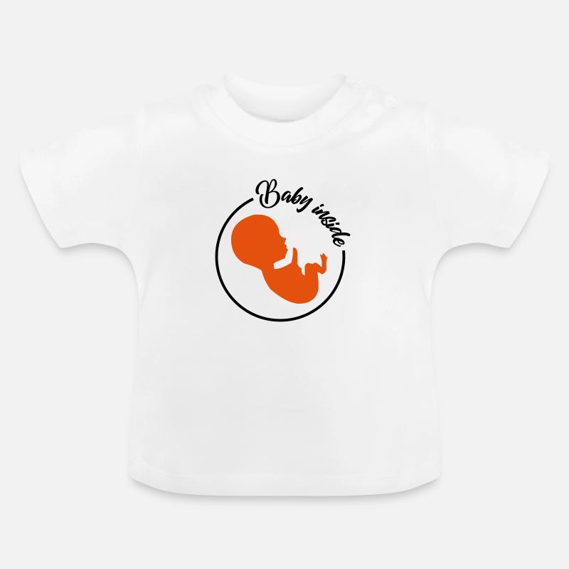 bébé inside | grossesse enceinte inside mom - T-shirt bio col rond Bébé - blanc