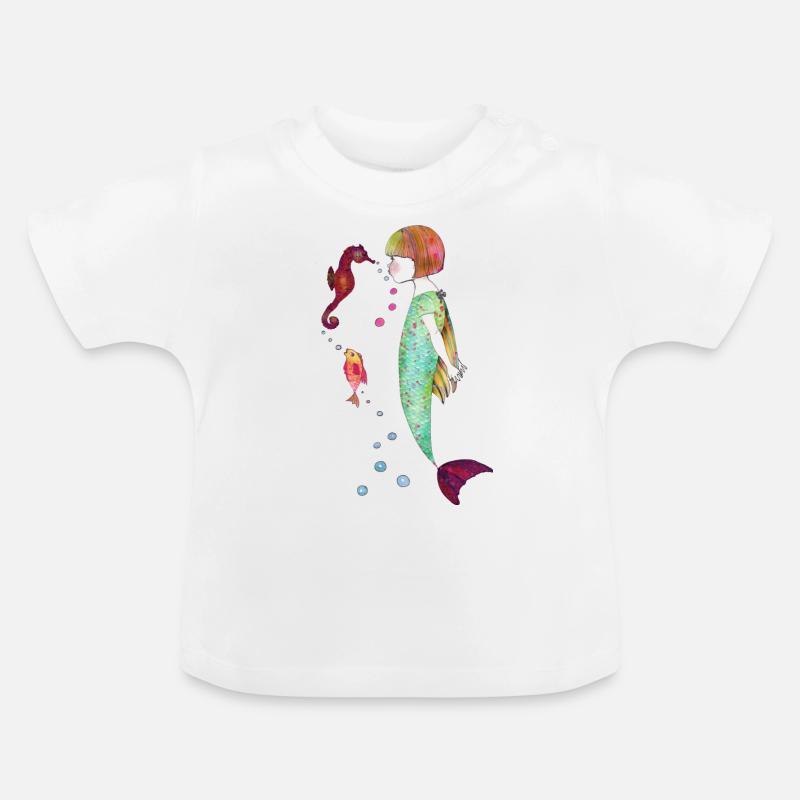 Wave Deep Kisses - T-shirt bio col rond Bébé - blanc