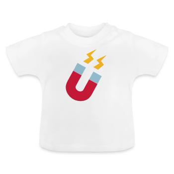 Magnet - Baby Organic T-Shirt with Round Neck - white - Front