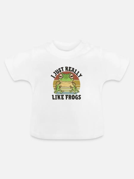 Frosch - Baby Bio-T-Shirt mit Rundhals - Weiß