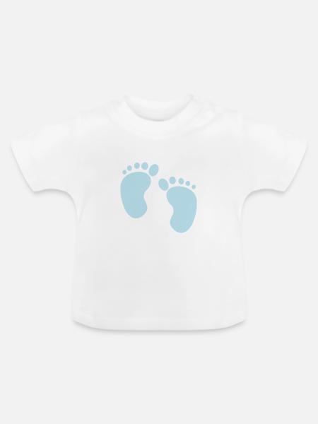 Fußabdrücke - Baby Bio-T-Shirt mit Rundhals - Weiß