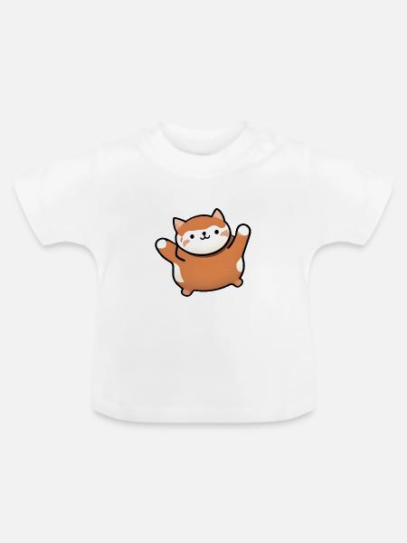 Einfach niedliches Kätzchen - Baby Bio-T-Shirt mit Rundhals - Weiß