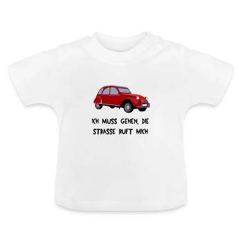 Automobil - Baby Bio-T-Shirt mit Rundhals - Weiß - Vorne