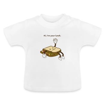 Salut je suis ton déjeuner - T-shirt bio col rond Bébé - blanc - Devant