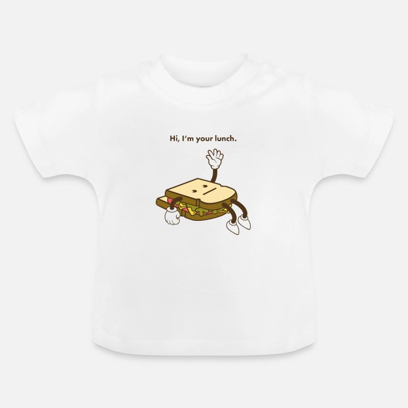 Salut je suis ton déjeuner - T-shirt bio col rond Bébé - blanc