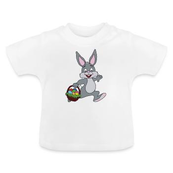 Ostern Osterhase - Baby Bio-T-Shirt mit Rundhals - Weiß - Vorne