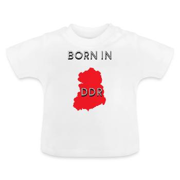 Born en RDA - T-shirt bio col rond Bébé - blanc - Devant