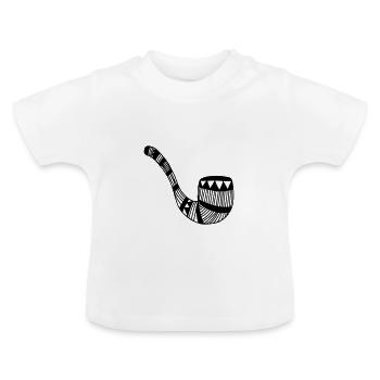 Pfeife, Vintage, Hamburg, See, Seefahrt - Baby Bio-T-Shirt mit Rundhals - Weiß - Vorne