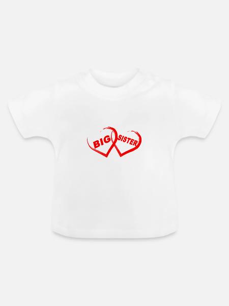 big sister - Baby Bio-T-Shirt mit Rundhals - Weiß