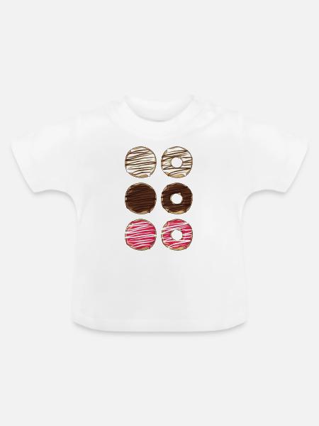 Donuts - Baby Bio-T-Shirt mit Rundhals - Weiß