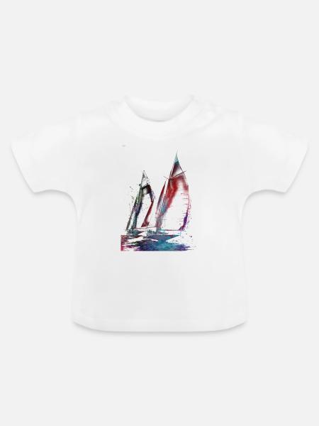 Segelsport Kunst #sailing - Baby Bio-T-Shirt mit Rundhals - Weiß