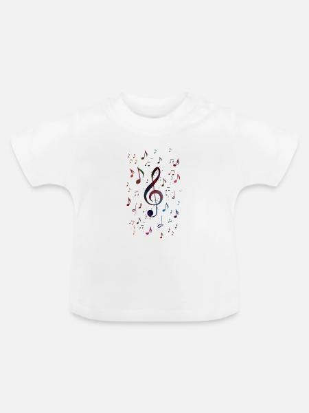 Violine Musiktaste - Baby Bio-T-Shirt mit Rundhals - Weiß