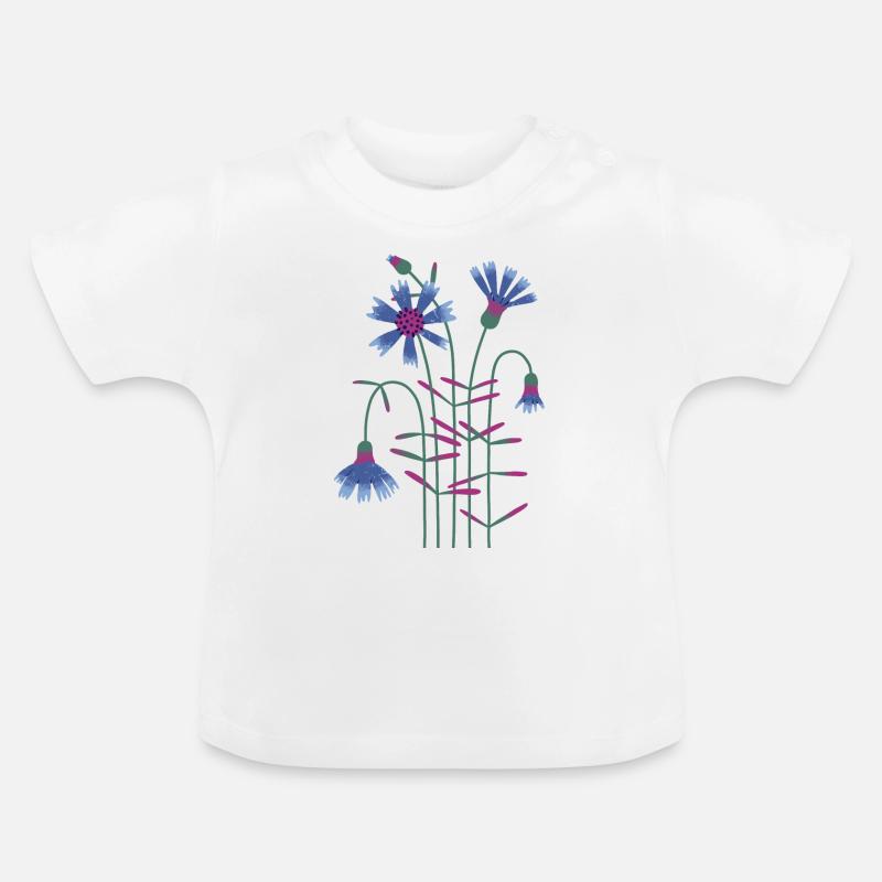 Bleuet - T-shirt bio col rond Bébé - blanc