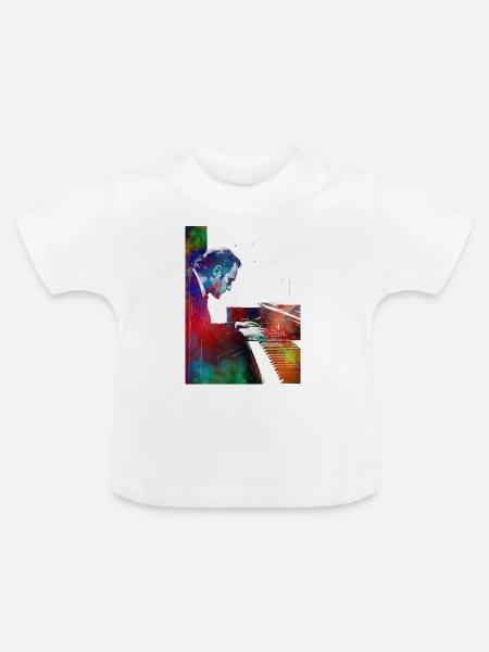 Pianist Musik Kunst - Baby Bio-T-Shirt mit Rundhals - Weiß