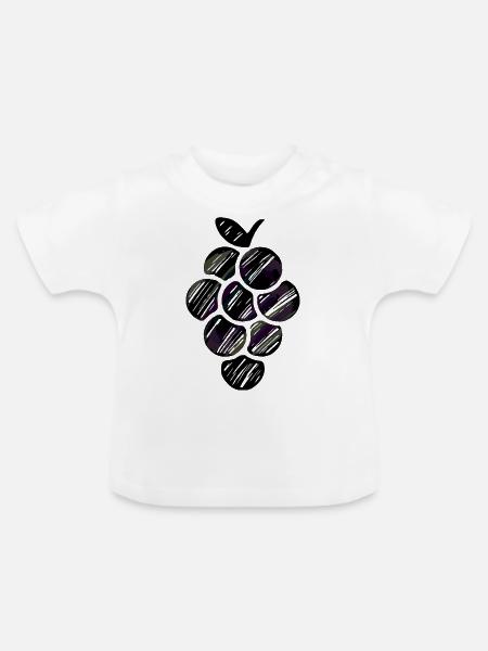 illustrierte Trauben - Baby Bio-T-Shirt mit Rundhals - Weiß