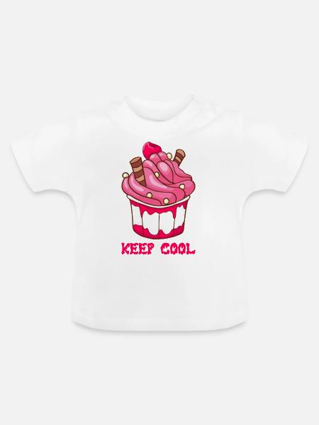 Eis Speiseeis Eiskrem Eiscreme Kugeleis Eisbecher - Baby Bio-T-Shirt mit Rundhals - Weiß