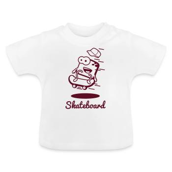 Vektorschmiedes Sportskanonen - Skateboarding - Baby Organic T-Shirt with Round Neck - white - Front
