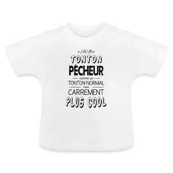 Tonton Pêcheur Cool - T-shirt bio col rond Bébé - blanc - Devant