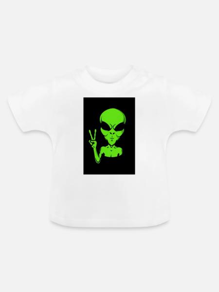 Außerirdischer - Baby Bio-T-Shirt mit Rundhals - Weiß