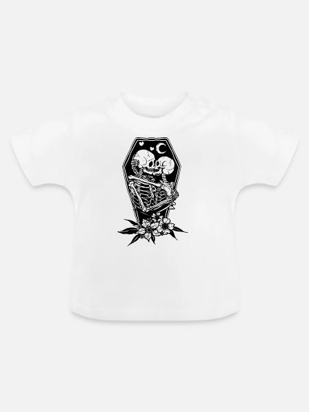 Sarg Liebe Skelette - Baby Bio-T-Shirt mit Rundhals - Weiß