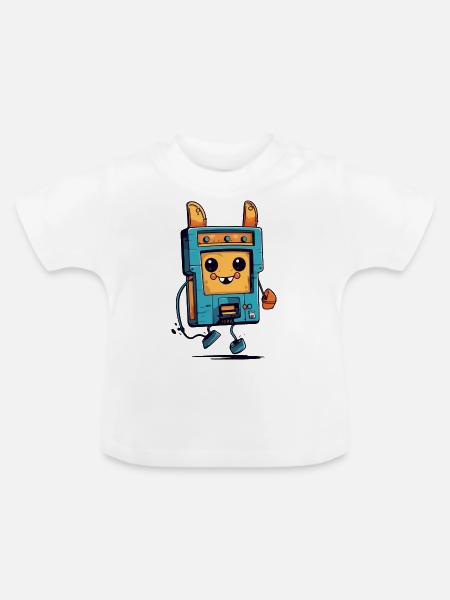 Jim der Walkman - Baby Bio-T-Shirt mit Rundhals - Weiß