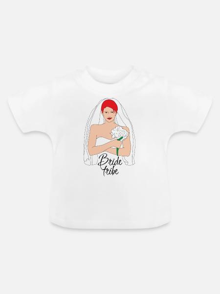 bride tribe rot 2 - Baby Bio-T-Shirt mit Rundhals - Weiß