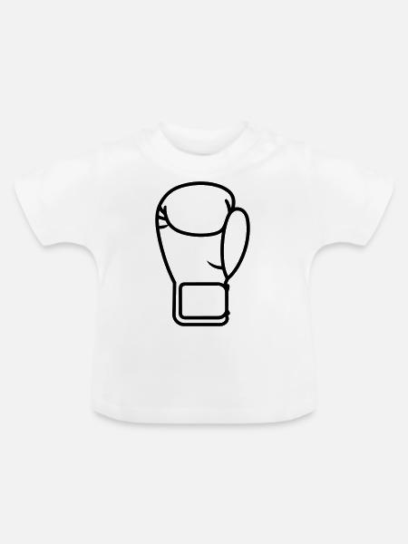 Boxhandschuh - Baby Bio-T-Shirt mit Rundhals - Weiß