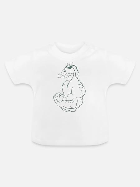 strong dragon - Baby Bio-T-Shirt mit Rundhals - Weiß
