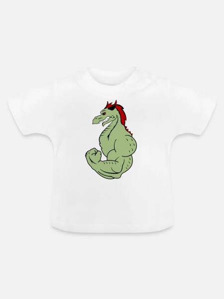 strong dragon 02 - Baby Bio-T-Shirt mit Rundhals - Weiß