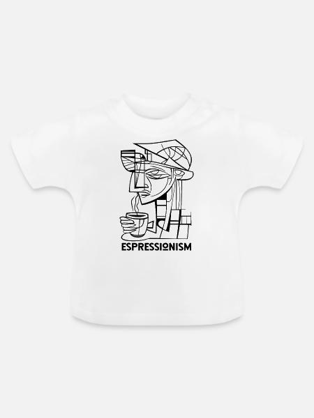 Espressionism - Espresso - Kaffee trinken - Baby Bio-T-Shirt mit Rundhals - Weiß