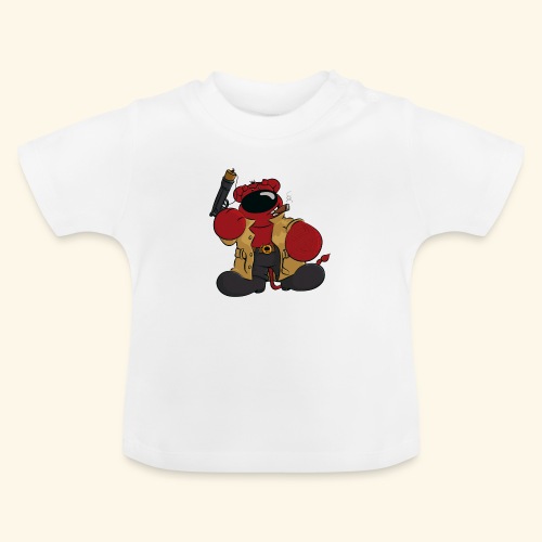 chris bears Der Bär ist ein Superheld - Baby Bio-T-Shirt mit Rundhals