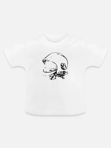 Feuerwehrhelms - Baby Bio-T-Shirt mit Rundhals - Weiß