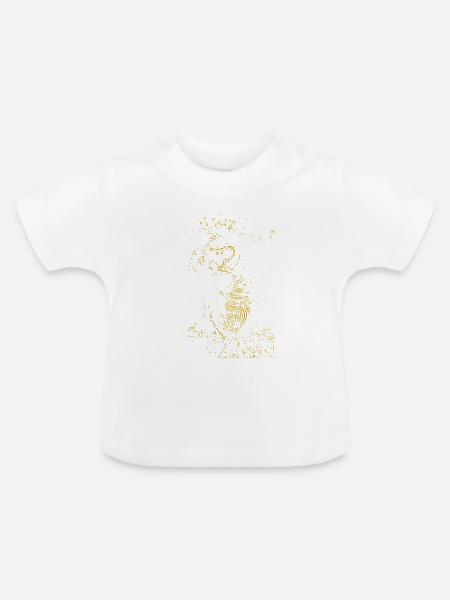 Goldenes Ammoniten-Muster - Baby Bio-T-Shirt mit Rundhals - Weiß