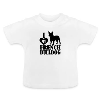 bouledogue - T-shirt bio col rond Bébé - blanc - Devant