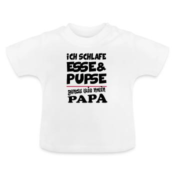 Cadeau d'anniversaire de bébé Eat Sleep Pup Papa - T-shirt bio col rond Bébé - blanc - Devant